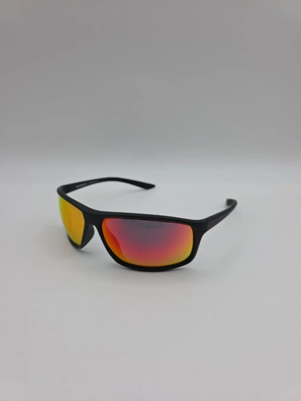 Nike Men Adrenaline Sunglasses Matte Black Frame Red Mirror Lens 66mm EV1113-011